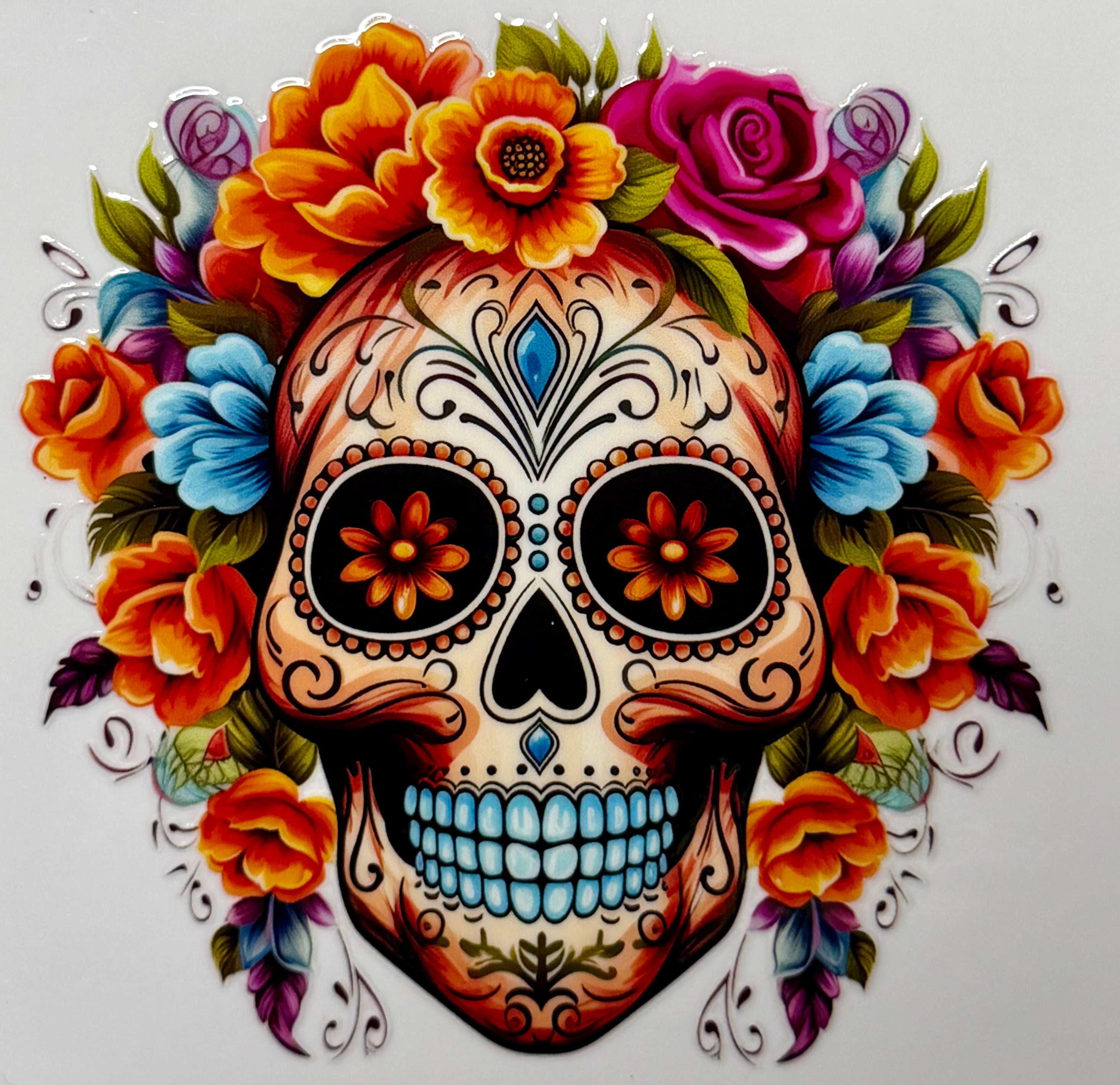 Orange sugar skull