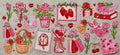 Strawberries, cherries & flowers