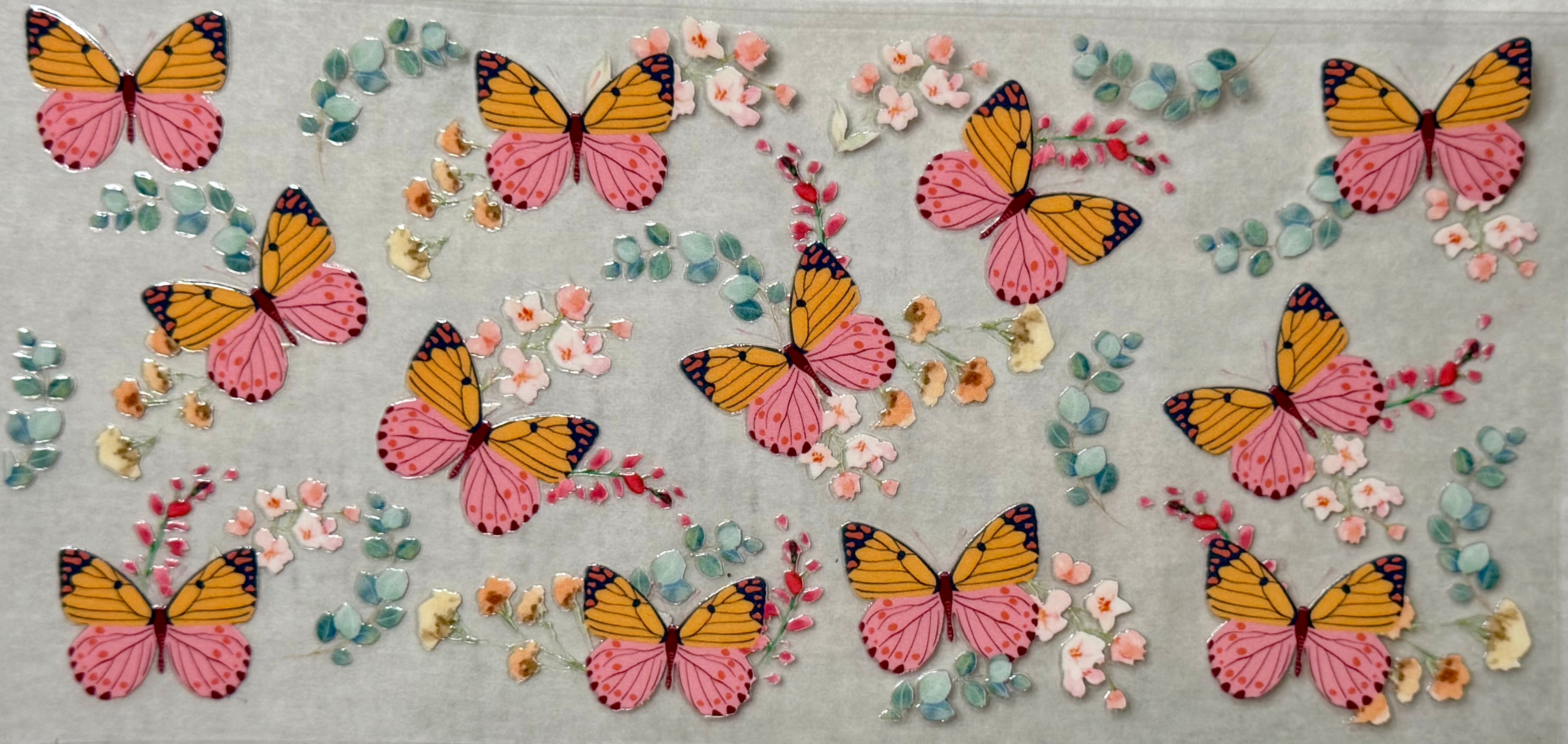 Pink & Orange Butterflies