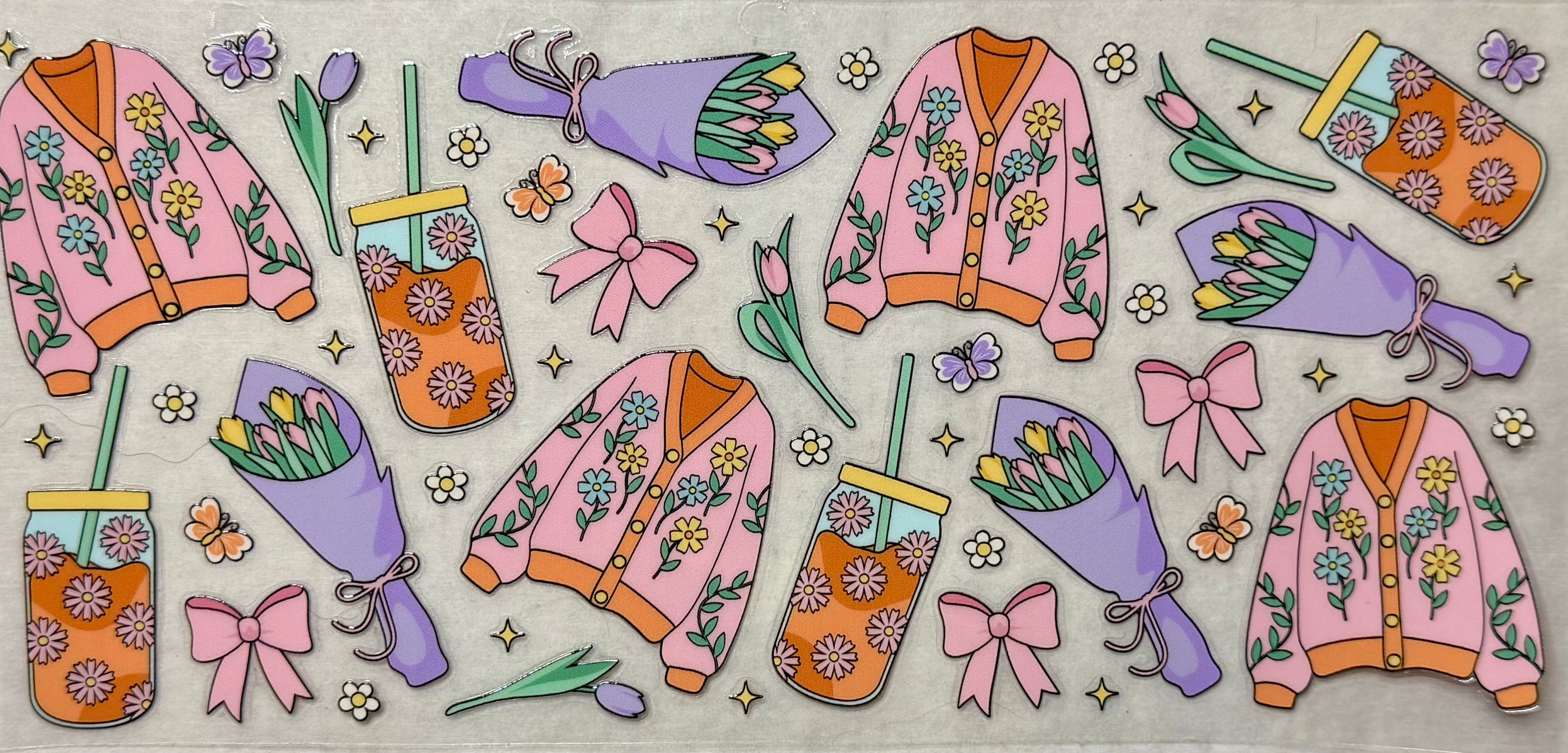 Sweater, flowers & drinks