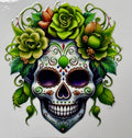 Green sugar skull