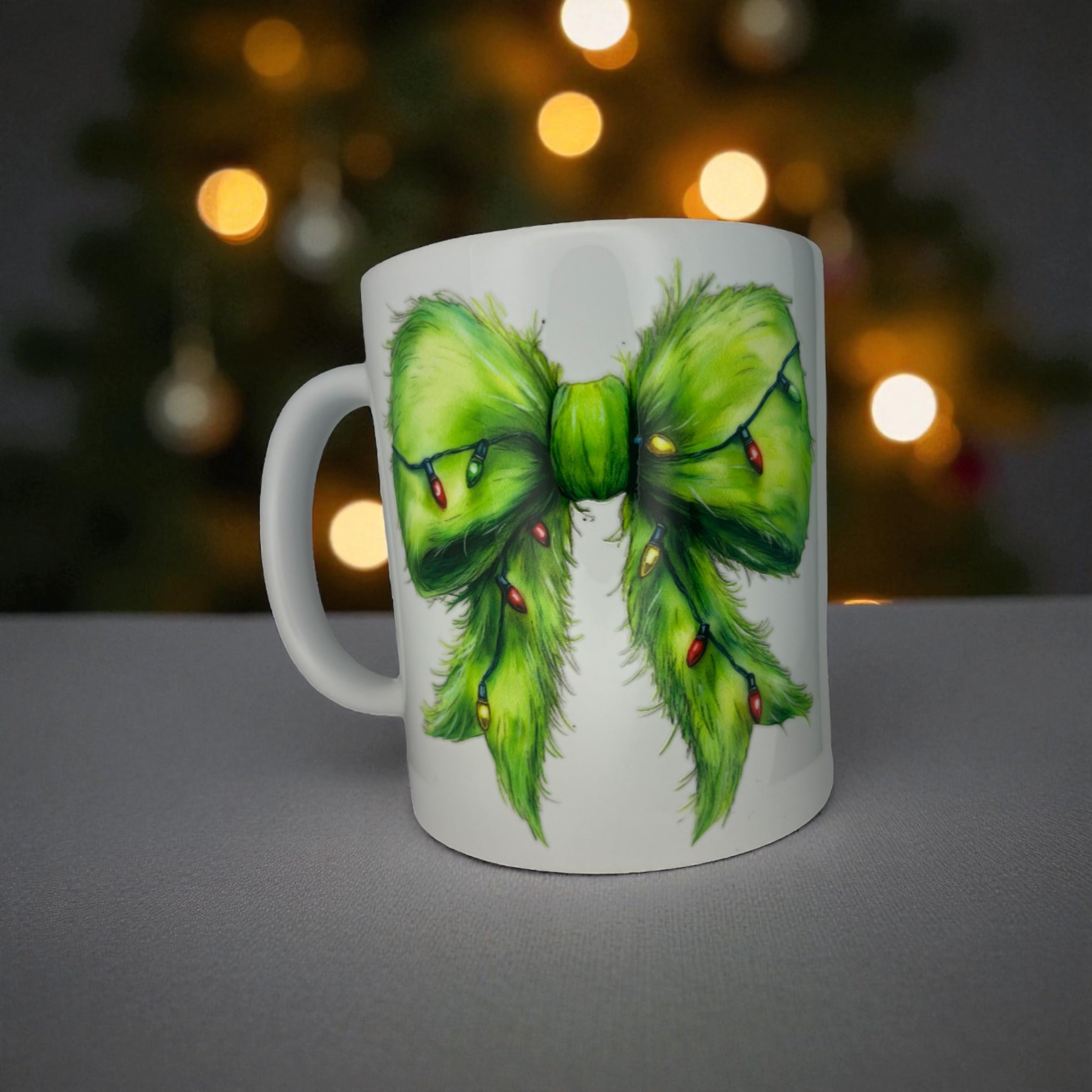 Green Fuzzy Bow