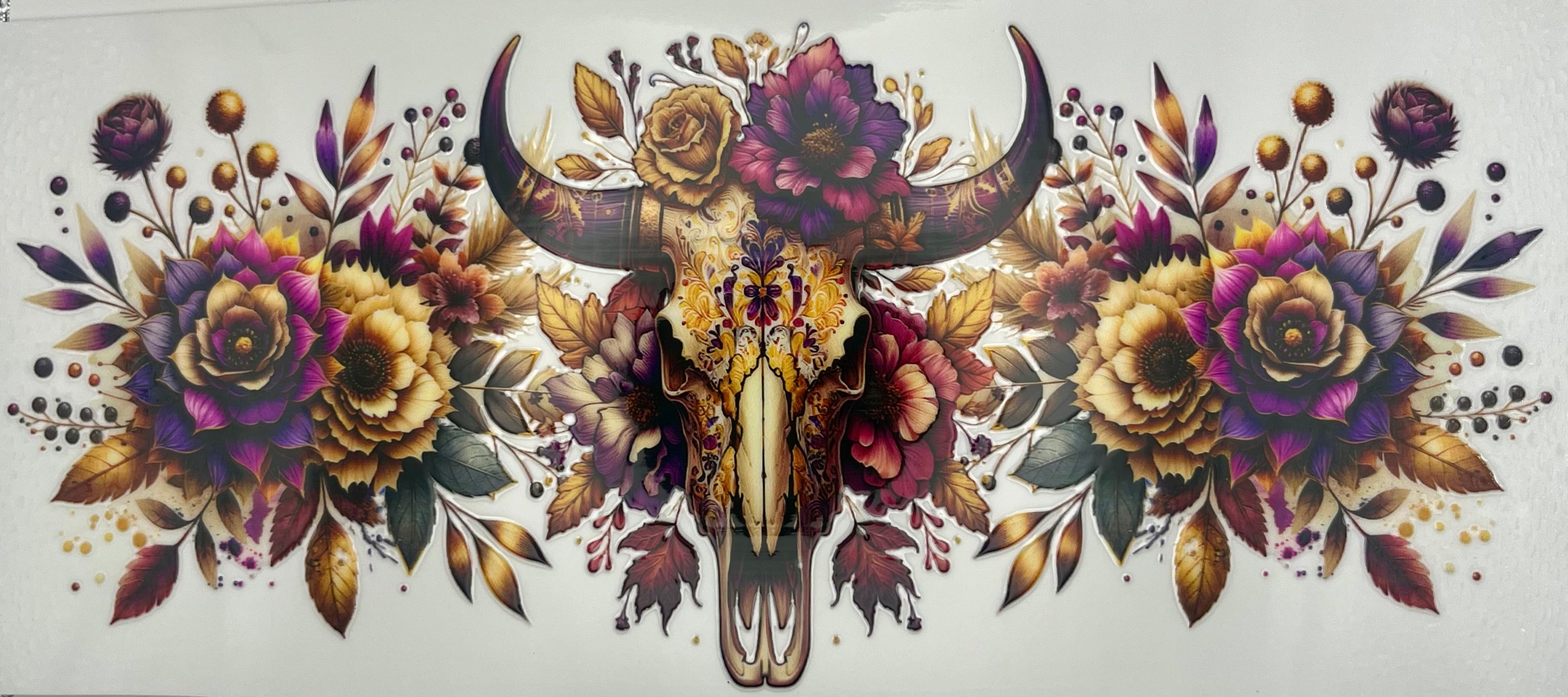 Cow skull & flowers
