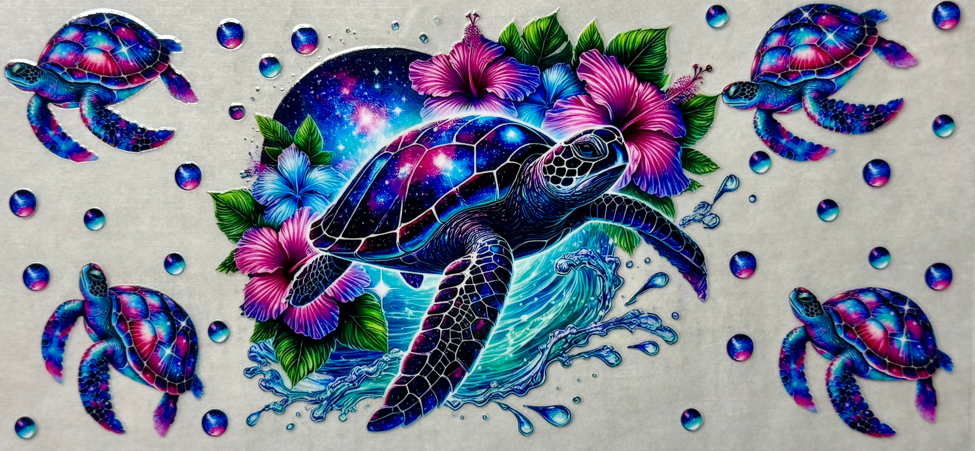 Colorful sea turtles