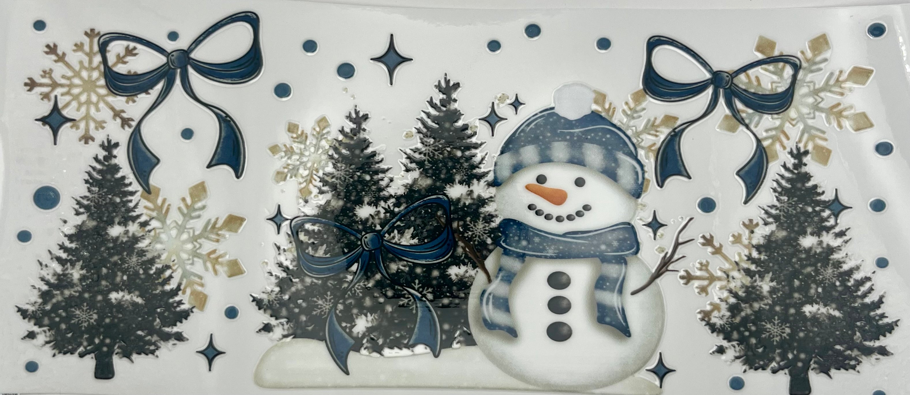 Snowman and trees