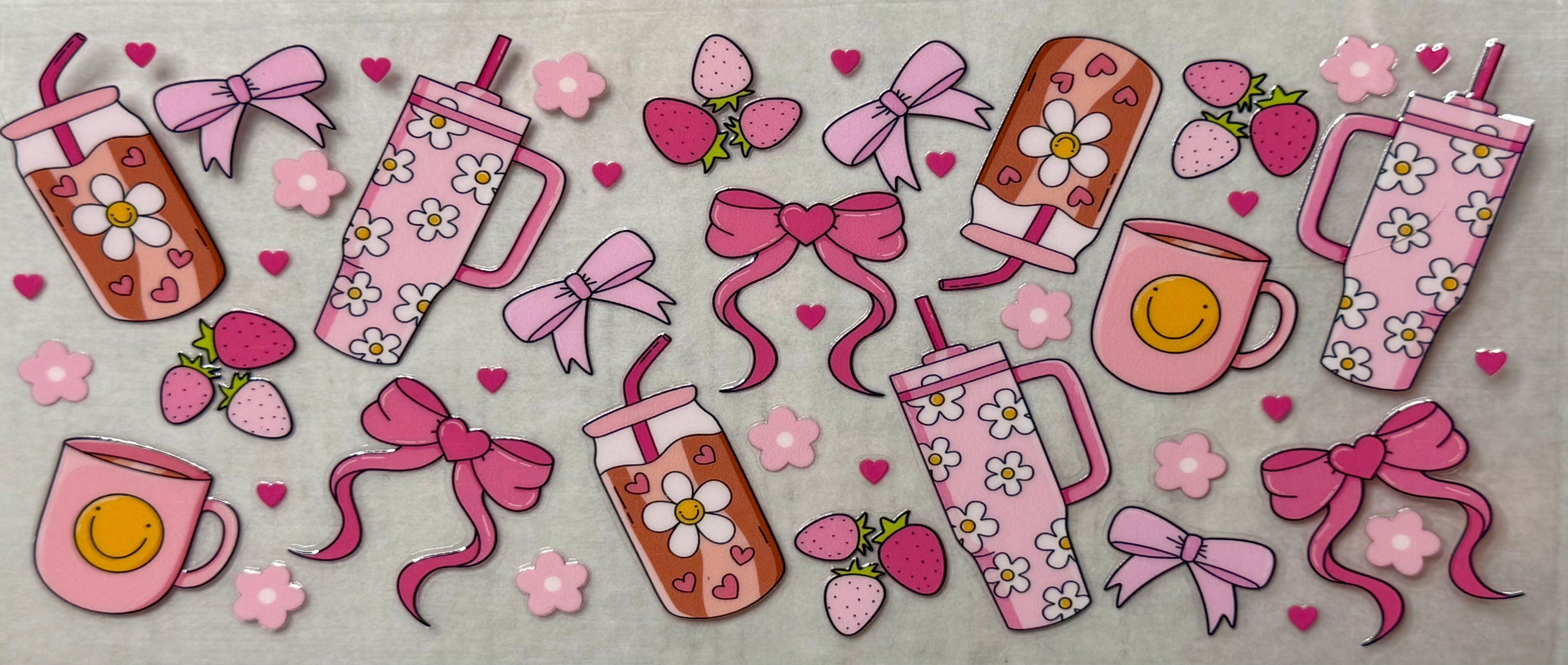 Pink girly drink tumblers