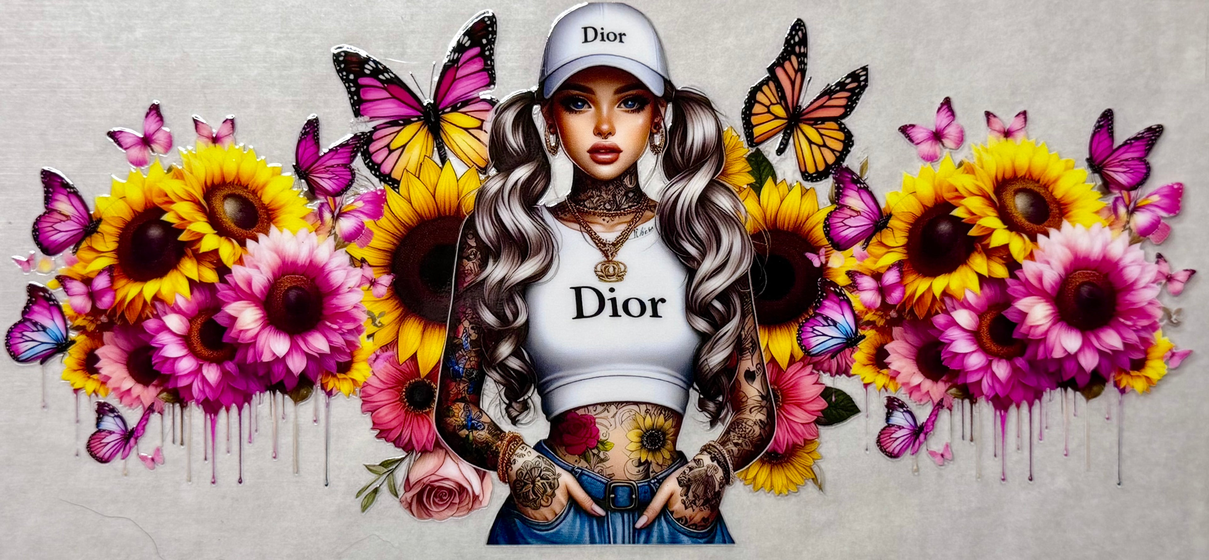Tattoo girly, flowers & butterflies