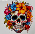 Orange & blue sugar skull